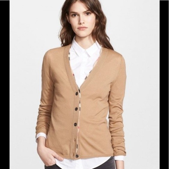 burberry check cardigan